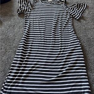 1.4.3. Story by Line Up Black and White Striped Mini Dress